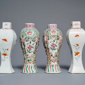 Twee paar Chinese famille rose vazen, Qianlong — foto 2