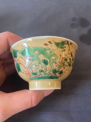 Twee paar Chinese famille verte koppen en schotels, Kangxi — foto 36