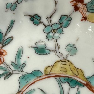 Twee paar Chinese famille verte koppen en schotels, Kangxi — foto 3