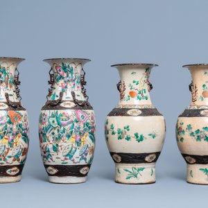 Twee paar Chinese Nanking craquelé vazen, 19e eeuw — foto 3