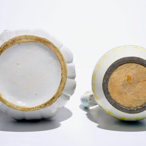 Twee polychrome faïence kannen met tinnen deksel, Noord-Frankrijk en Oostenrijk, 18e eeuw — foto 8