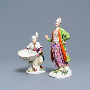 Twee polychrome oriëntalistische porseleinen figuren, Meissen en Samson, 18/19e eeuw — foto 2