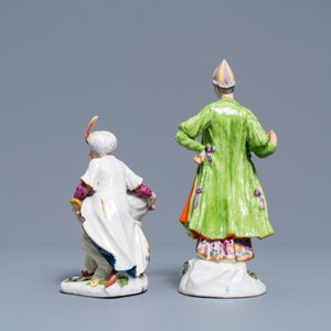 Twee polychrome oriëntalistische porseleinen figuren, Meissen en Samson, 18/19e eeuw — foto 4