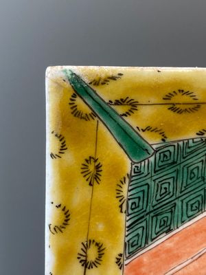 Twee rechthoekige Chinese famille verte plaquettes, Kangxi — foto 13