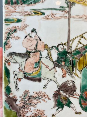 Twee rechthoekige Chinese famille verte plaquettes, Kangxi — foto 16