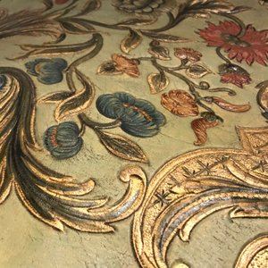 Twee stukken goudleerbehang, Vlaanderen of Nederland, 18e eeuw — foto 11