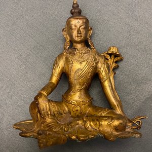 Twee verguld bronzen figuren van Tara, Tibet of Mongolië, 17/18e eeuw — foto 26