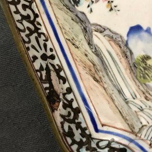 Twee vierkante Chinese Canton email schoteltjes, Qianlong — foto 12