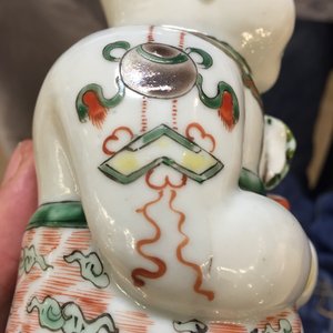 Twee wucai figuren van Hoho-broeders in Chinees porselein, 19e eeuw — foto 3