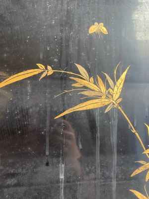 Twee zeer grote Chinese Canton panelen in verguld en zwart lakwerk, 19e eeuw — foto 17