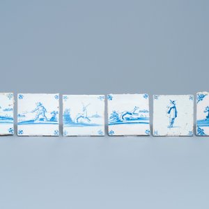 Twelve blue and white Dutch Delft and Ghent tiles, 17/18th C. — photo 2