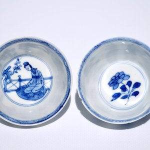 Twelve Chinese blue and white cups and saucers with long Eliza, Kangxi — photo 8