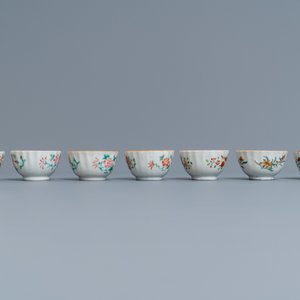 Twelve Chinese famille rose cups and saucers, Yongzheng/Qianlong — photo 7