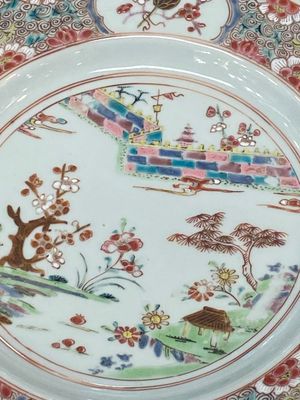 Twelve Chinese famille rose plates with landscape design, Qianlong — 照片 2