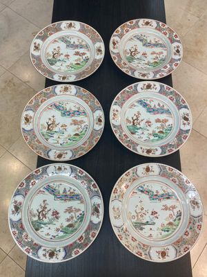 Twelve Chinese famille rose plates with landscape design, Qianlong — 照片 4