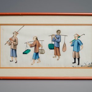Twelve Chinese framed 'punishment' rice paper paintings, Canton, 19th C. — 照片 7