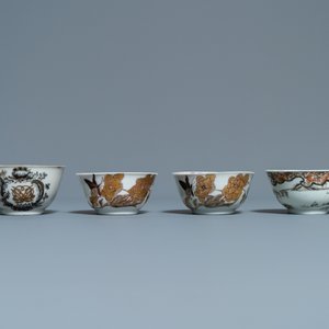 Twelve Chinese grisaille cups and eight saucers, Yongzheng/Qianlong — photo 12
