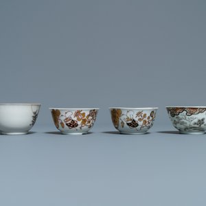 Twelve Chinese grisaille cups and eight saucers, Yongzheng/Qianlong — photo 13