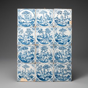 Twelve Dutch Delft blue and white medallion tiles, 18th C. — photo 1