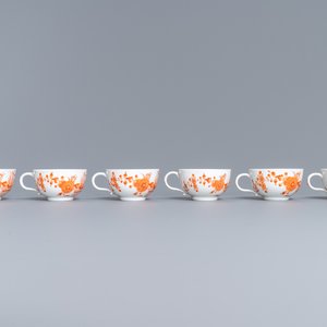 Twelve Meissen porcelain 'Indian Red' cups and saucers, 18/19th C. — 照片 8