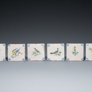 Twelve polychrome Dutch Delft 'bird' tiles, 17th C. — photo 2