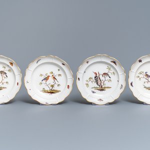 Twelve polychrome Ludwigsburg porcelain ornithological plates, Germany, 2nd half 18th C. — 照片 4