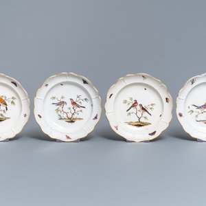 Twelve polychrome Ludwigsburg porcelain ornithological plates, Germany, 2nd half 18th C. — 照片 6