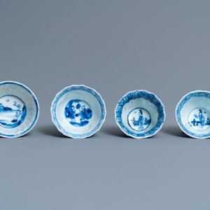 Twenty-one Chinese blue and white saucers and eighteen cups, Kangxi — 照片 12