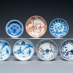 Twenty-two Chinese blue and white and famille rose cups and nineteen saucers, Kangxi and later — 照片 2