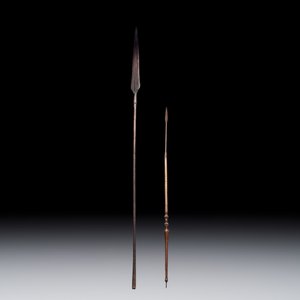 Two African tribal iron and wood spears — photo 1