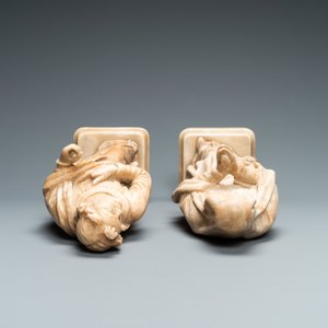 Two alabaster figures of a Golgotha Madonna and John the Baptist, Italy, 17th C. — photo 6