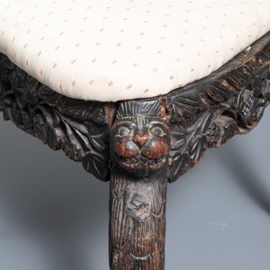 Two Anglo-Indian colonial or Ceylonese reticulated wooden chairs, 18/19th C. — photo 13