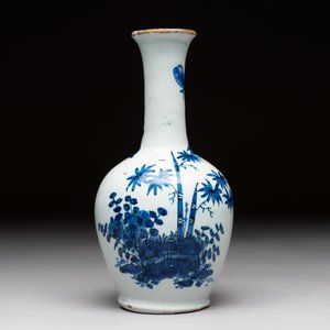 Two blue and white Dutch Delft chinoiserie vases, 17/18th C. — photo 8
