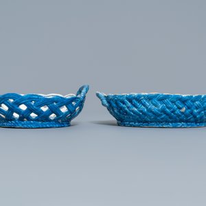 Two blue and white faience baskets, Brussels or Saint-Amand, 18th C. — photo 2