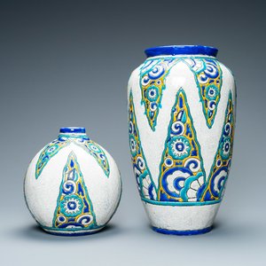 Two Boch Keramis Art Deco vases with crackled glazes, 1st half 20th C. — photo 1