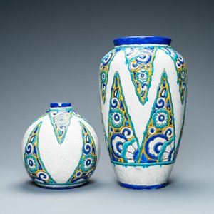 Two Boch Keramis Art Deco vases with crackled glazes, 1st half 20th C. — photo 4