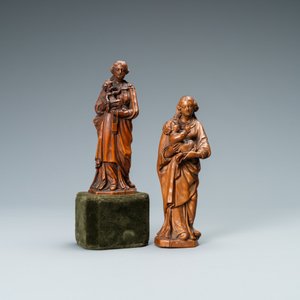 Two boxwood figures of a Madonna with child, Flanders, 17th C. — 照片 2