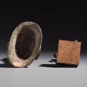 Two bronze Sukhothai-style walking Buddhas, Thailand, 20th C. or earlier — photo 7