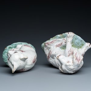 Two Brussels faience sculptures of a cat and a dog, probably Mombaers workshop, 2nd half 18th C. — 照片 6