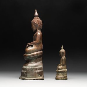 Two Burmese bronze sculptures of Buddha, 18th C. — photo 3