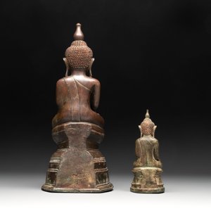 Two Burmese bronze sculptures of Buddha, 18th C. — photo 4