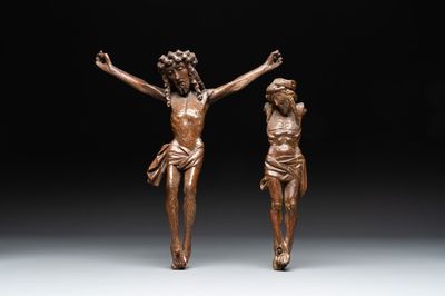 Two carved oak Corpora Christi, Flanders, 15th C.