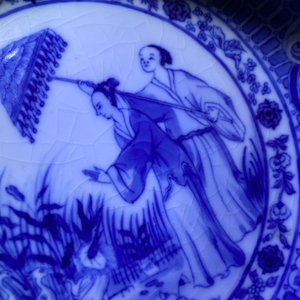 Two Chinese and Japanese plates after Cornelis Pronk: 'Dames au Parasol', 18th C. — 照片 5