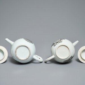 Two Chinese armorial grisaille and gilt teapots, Qianlong — photo 7