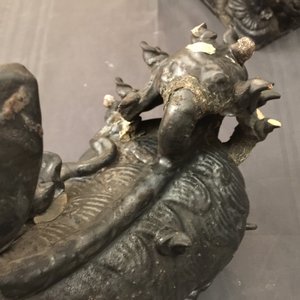 Two Chinese black-glazed roof tiles shaped as Buddhist lions, 19th C. — photo 11