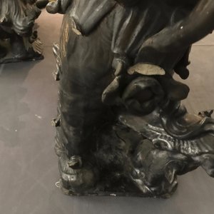 Two Chinese black-glazed roof tiles shaped as Buddhist lions, 19th C. — photo 16