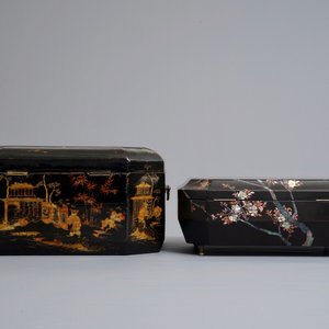 Two Chinese black lacquer covered boxes, 19/20th C. — photo 4