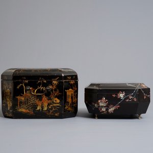 Two Chinese black lacquer covered boxes, 19/20th C. — photo 5