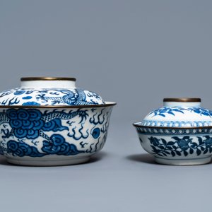 Two Chinese blue and white 'Bleu de Hue' covered bowls for the Vietnamese market, 19th C. — photo 5