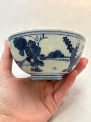 Two Chinese blue and white bowls, Fu Gui Jia Qi 富貴佳器 mark, Wanli — photo 4